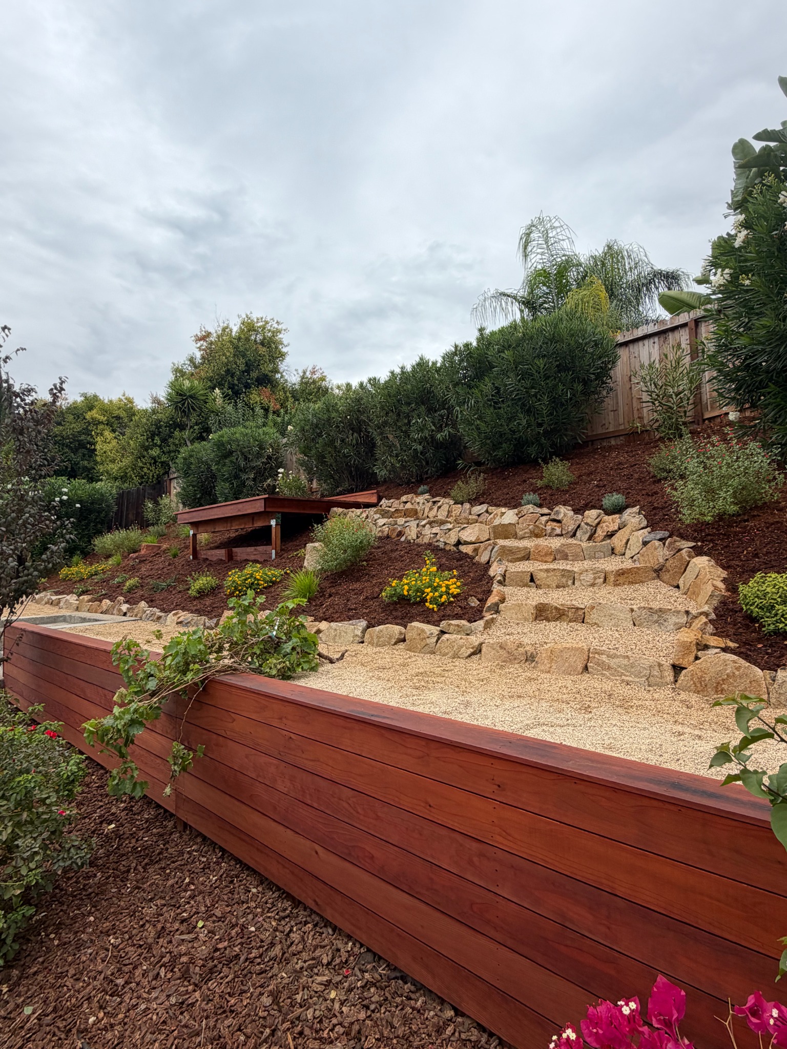 Recent completed Brentwood hillside project by RJ Landscape