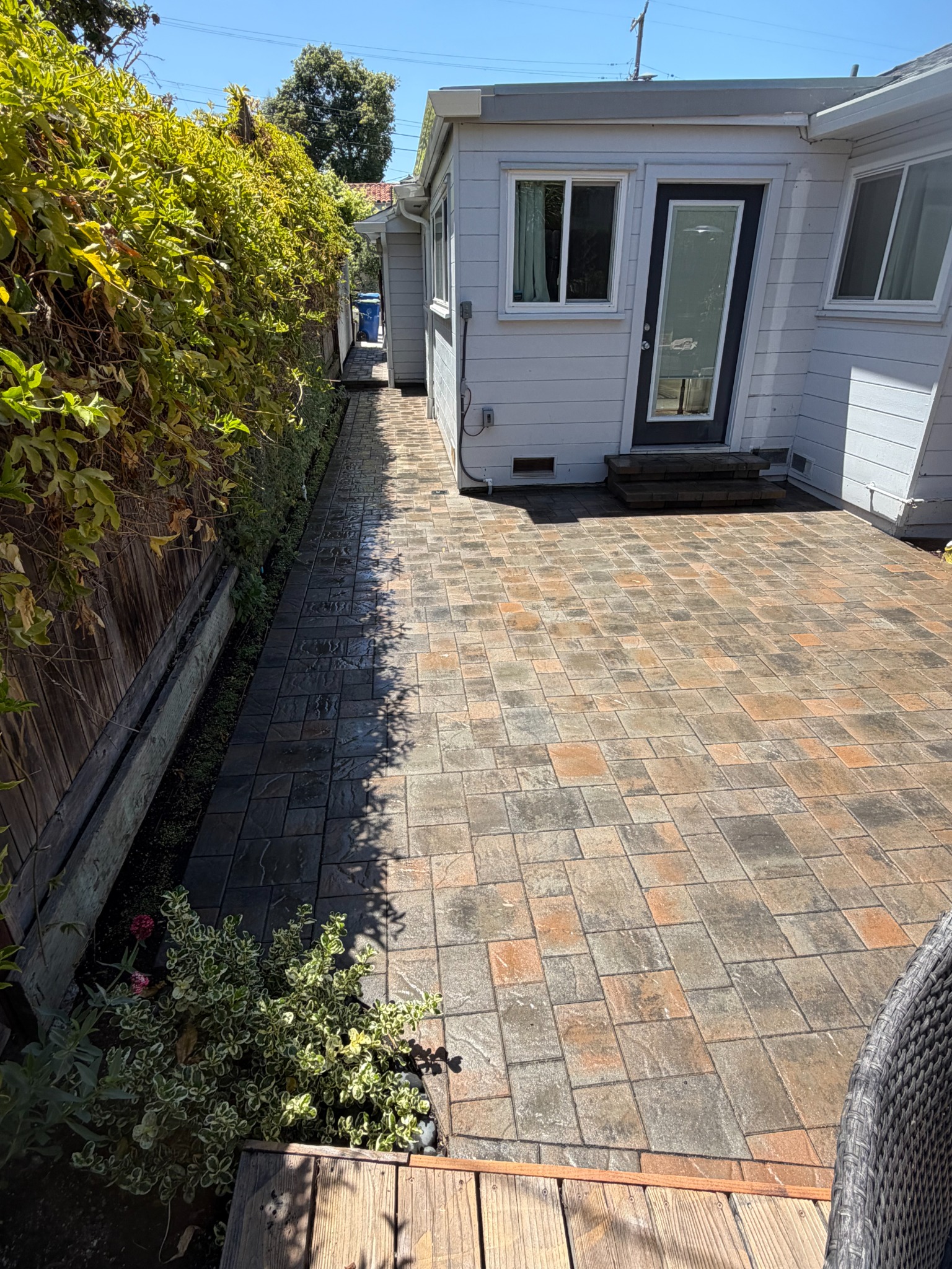 Completed paver walkway and courtyard by RJ Landscape
